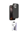 ieg™ iPhone 16 Pro Max Kılıf Kıvılcım Çizgi Serisi - Siyah Bilvis 3X AR Hayalet Cam Ekran Koruyucu