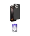 ieg™ iPhone 16 Pro Max Kılıf Kıvılcım Çizgi Serisi - Siyah Bilvis 5in1 3D Magic Cam Ekran Koruyucu
