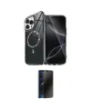 ieg™ iPhone 16 Pro Max Kılıf Kıvılcım Form Prime - Siyah 3D Antistatik Hayalet Cam Ekran Koruyucu
