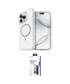 ieg™ iPhone 16 Pro Max Kılıf Kıvılcım Form Prime - Siyah Bilvis 3X AR Hayalet Cam Ekran Koruyucu