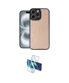 ieg™ iPhone 16 Pro Max Kılıf Kıvılcım Işık Serisi - Siyah 3D Antistatik Cam Ekran Koruyucu