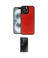 ieg™ iPhone 16 Pro Max Kılıf Kıvılcım Işık Serisi - Siyah 3D Antistatik Hayalet Cam Ekran Koruyucu