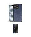 ieg™ iPhone 16 Pro Max Kılıf Kıvılcım Işık Serisi - Siyah 3D Antistatik Hayalet Cam Ekran Koruyucu