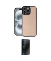 ieg™ iPhone 16 Pro Max Kılıf Kıvılcım Işık Serisi - Siyah 3D Antistatik Hayalet Cam Ekran Koruyucu