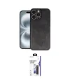 ieg™ iPhone 16 Pro Max Kılıf Kıvılcım Işık Serisi - Siyah Bilvis 3X AR Hayalet Cam Ekran Koruyucu
