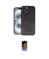 ieg™ iPhone 16 Pro Max Kılıf Kıvılcım Işık Serisi - Siyah Buffer Hayalet Cam Ekran Koruyucu