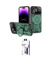 ieg™ iPhone 16 Pro Max Kılıf Kıvılcım Modern Serisi - Siyah Bilvis 3X AR Hayalet Cam Ekran Koruyucu