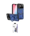 ieg™ iPhone 16 Pro Max Kılıf Kıvılcım Modern Serisi - Siyah Bilvis 3X AR Hayalet Cam Ekran Koruyucu