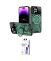 ieg™ iPhone 16 Pro Max Kılıf Kıvılcım Modern Serisi - Siyah Bilvis 3X AR HD Cam Ekran Koruyucu