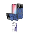 ieg™ iPhone 16 Pro Max Kılıf Kıvılcım Modern Serisi - Siyah Bilvis 3X AR HD Cam Ekran Koruyucu