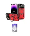 ieg™ iPhone 16 Pro Max Kılıf Kıvılcım Modern Serisi - Siyah Bilvis 5in1 3D Magic Cam Ekran Koruyucu
