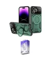 ieg™ iPhone 16 Pro Max Kılıf Kıvılcım Modern Serisi - Siyah Bilvis 5in1 3D Magic Cam Ekran Koruyucu