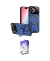 ieg™ iPhone 16 Pro Max Kılıf Kıvılcım Modern Serisi - Siyah Bilvis 5in1 3D Magic Cam Ekran Koruyucu