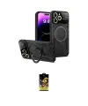ieg™ iPhone 16 Pro Max Kılıf Kıvılcım Modern Serisi - Siyah Buffer Cam Ekran Koruyucu