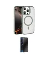 ieg™ iPhone 16 Pro Max Kılıf Kıvılcım Prime - Siyah 3D Antistatik Hayalet Cam Ekran Koruyucu