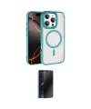 ieg™ iPhone 16 Pro Max Kılıf Kıvılcım Prime - Siyah 3D Antistatik Hayalet Cam Ekran Koruyucu