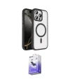 ieg™ iPhone 16 Pro Max Kılıf Kıvılcım Prime - Siyah Bilvis 5in1 5D Magic Hayalet Cam Ekran Koruyucu
