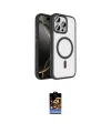ieg™ iPhone 16 Pro Max Kılıf Kıvılcım Prime - Siyah Buffer Hayalet Cam Ekran Koruyucu