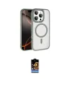 ieg™ iPhone 16 Pro Max Kılıf Kıvılcım Prime - Siyah Buffer Hayalet Cam Ekran Koruyucu