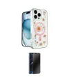 ieg™ iPhone 16 Pro Max Kılıf Kozmos Doku - Siyah 3D Antistatik Hayalet Cam Ekran Koruyucu