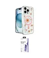 ieg™ iPhone 16 Pro Max Kılıf Kozmos Doku - Siyah Bilvis 3X AR HD Cam Ekran Koruyucu