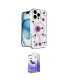 ieg™ iPhone 16 Pro Max Kılıf Kozmos Doku - Siyah Bilvis 5in1 5D Magic Hayalet Cam Ekran Koruyucu