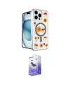 ieg™ iPhone 16 Pro Max Kılıf Kozmos Doku - Siyah Bilvis 5in1 5D Magic Hayalet Cam Ekran Koruyucu
