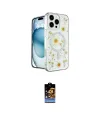 ieg™ iPhone 16 Pro Max Kılıf Kozmos Doku - Siyah Buffer Hayalet Cam Ekran Koruyucu