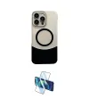 ieg™ iPhone 16 Pro Max Kılıf Kozmos Form Özel Seri - Siyah 3D Antistatik Cam Ekran Koruyucu