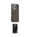 ieg™ iPhone 16 Pro Max Kılıf Kozmos Klasik Prime - Siyah 3D Antistatik Hayalet Cam Ekran Koruyucu