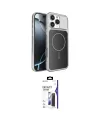 ieg™ iPhone 16 Pro Max Kılıf Kutup Doku Serisi - Siyah Bilvis 3X AR Hayalet Cam Ekran Koruyucu
