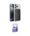 ieg™ iPhone 16 Pro Max Kılıf Kutup Doku Serisi - Siyah Bilvis 5in1 5D Magic Hayalet Cam Ekran Koruyucu