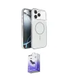 ieg™ iPhone 16 Pro Max Kılıf Kutup Doku Serisi - Siyah Bilvis 5in1 5D Magic Hayalet Cam Ekran Koruyucu