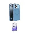 ieg™ iPhone 16 Pro Max Kılıf Kutup Doku Serisi - Siyah Bilvis 5in1 5D Magic Hayalet Cam Ekran Koruyucu