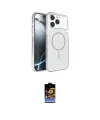 ieg™ iPhone 16 Pro Max Kılıf Kutup Doku Serisi - Siyah Buffer Hayalet Cam Ekran Koruyucu