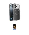 ieg™ iPhone 16 Pro Max Kılıf Kutup Doku Serisi - Siyah Buffer Hayalet Cam Ekran Koruyucu