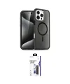 ieg™ iPhone 16 Pro Max Kılıf Nova Asil Prime - Siyah Bilvis 3X AR Hayalet Cam Ekran Koruyucu