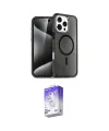 ieg™ iPhone 16 Pro Max Kılıf Nova Asil Prime - Siyah Bilvis 5in1 3D Magic Cam Ekran Koruyucu
