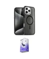 ieg™ iPhone 16 Pro Max Kılıf Nova Asil Prime - Siyah Bilvis 5in1 5D Magic Hayalet Cam Ekran Koruyucu
