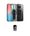 ieg™ iPhone 16 Pro Max Kılıf Nova Işık Koleksiyonu - Siyah Buffer Hayalet Cam Ekran Koruyucu