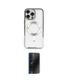 ieg™ iPhone 16 Pro Max Kılıf Nova Işık Özel Seri - Siyah 3D Antistatik Hayalet Cam Ekran Koruyucu