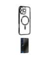 ieg™ iPhone 16 Pro Max Kılıf Nova Işık Özel Seri - Siyah 3D Antistatik Hayalet Cam Ekran Koruyucu