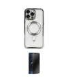 ieg™ iPhone 16 Pro Max Kılıf Nova Işık Özel Seri - Siyah 3D Antistatik Hayalet Cam Ekran Koruyucu
