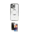 ieg™ iPhone 16 Pro Max Kılıf Nova Işık Özel Seri - Siyah 3D Antistatik Mat Seramik Nano Ekran Koruyucu