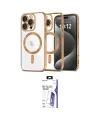 ieg™ iPhone 16 Pro Max Kılıf Nova Işık Özel Seri - Siyah Bilvis 3X AR HD Cam Ekran Koruyucu