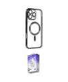 ieg™ iPhone 16 Pro Max Kılıf Nova Işık Özel Seri - Siyah Bilvis 5in1 3D Magic Cam Ekran Koruyucu