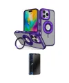 ieg™ iPhone 16 Pro Max Kılıf Nova Minimal Serisi - Siyah 3D Antistatik Hayalet Cam Ekran Koruyucu