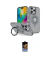 ieg™ iPhone 16 Pro Max Kılıf Nova Minimal Serisi - Siyah Buffer Hayalet Cam Ekran Koruyucu