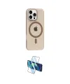 ieg™ iPhone 16 Pro Max Kılıf Pusula Form Özel Seri - Siyah 3D Antistatik Cam Ekran Koruyucu