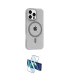 ieg™ iPhone 16 Pro Max Kılıf Pusula Form Özel Seri - Siyah 3D Antistatik Cam Ekran Koruyucu